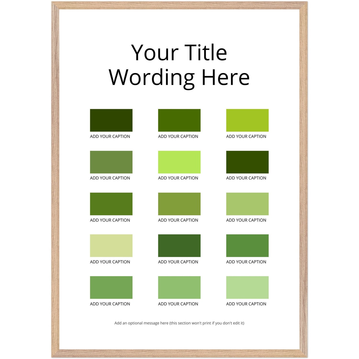 An example of our personalised paint charts with a relaxing green theme